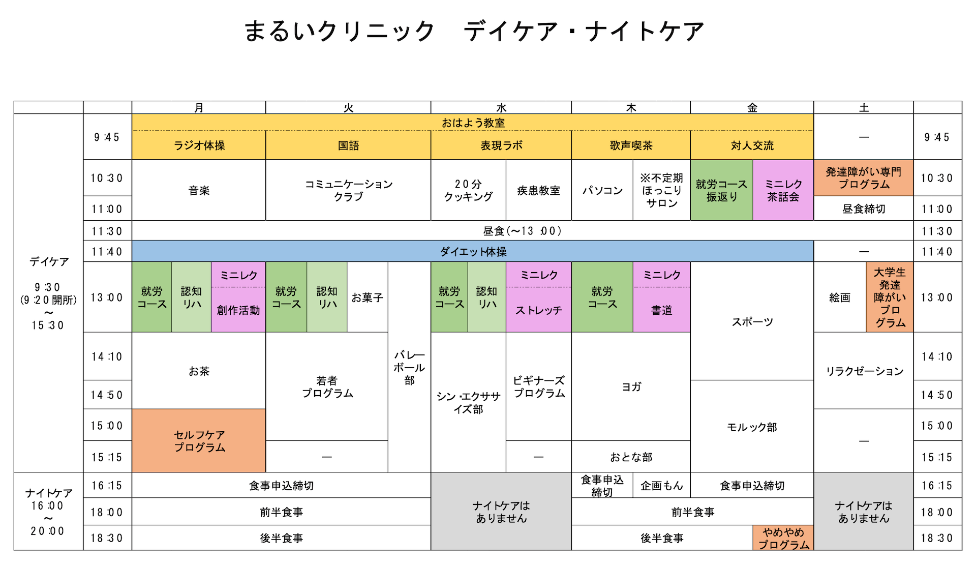 プログラム表